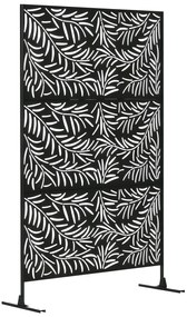 Outsunny Paravan Exterior cu 2 Picioare din Oțel, pentru Exterior și Grădină, 122x45x198 cm, Negru | Aosom Romania