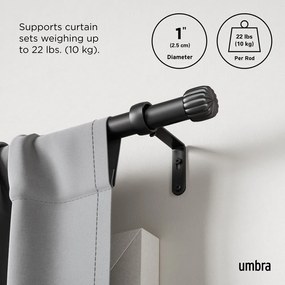 Galerie de perdea negru-mat extensibilă din oțel 91 - 168 cm Cleo – Umbra