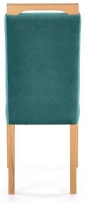 Scaun de bucătărie Clarion II, verde / stejar miere