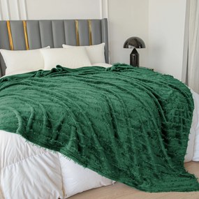 Patura microplus cu model PRESTIGE verde inchis Dimensiune: 160 x 200 cm