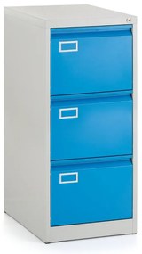 Dosar metalic A4 - 3 sertare, 45,5 x 62 x 101,5 cm, încuietoare cilindru, albastru - ral 5012