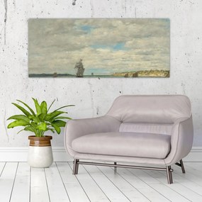 Tablou - Eugène Boudin, Coast of Brittany, reproducere (120x50 cm)