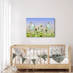 Tablou cu fluture pe floare (90x60 cm)