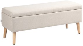HOMCOM Banc de depozitare acoperit aspect in pentru dormitor, intrare, sufragerie, capacitate 220 kg, 110 x 39 x 45 cm, bej | Aosom Romania