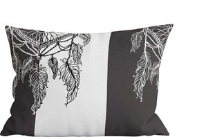 Husa pentru perna din microfibra TIRSO 50x70 cm, gri-alb