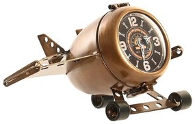 Ceas de masa Airplane din metal auriu 23x16x13 cm