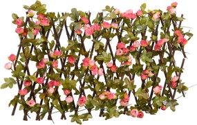 vidaXL Spalier cu iederă artificială extensibil, roz închis, 180x20 cm