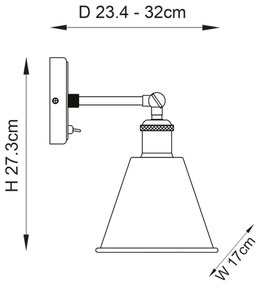 Endon 92866 - Aplică spot de perete HAL 1xE27/10W/230V crom mat/cupru