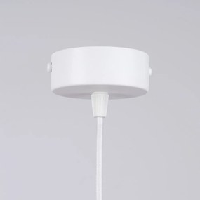 Lustră albă cu abajur din sticlă Belinda – Sollux