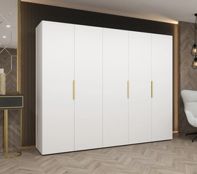 Dulap de haine 250 cm Mirabella 1 (alb + Auriu). 1126373