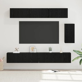 vidaXL Set comodă TV 6 pcs Stejar negru 100 x 30 x 30 cm Lemn compozit