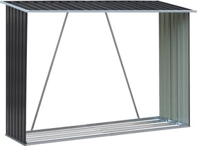 Magazie pentru lemn, antracit/alb, 217x82x154 cm, DARYL TIP 2