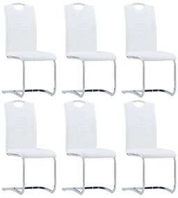 Set mobilier de bucatarie, 7 piese, alb, piele ecologica Alb, 7