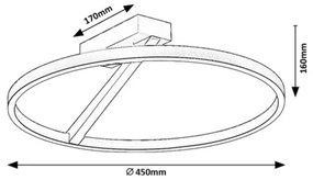 Rabalux 71351 - Plafonieră LED RENARA, 24W, 230V, 3000K, Ø 45 cm