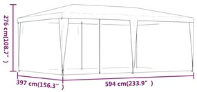 Cort de petrecere cu 6 pereti din plasa, rosu, 6x4 m, HDPE Rosu, 6 x 4 m