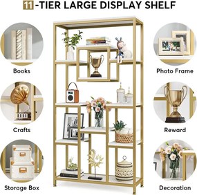 Biblioteca Dani din metal culoare auriu 182 cm