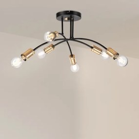 Lustru aplicat ANYA, 6 x E27, 15 W, 230 V, negru/auriu