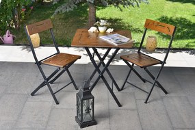 Set masă scaune de grădină (3 buc) Bonita (nuc + Negru). 1083037