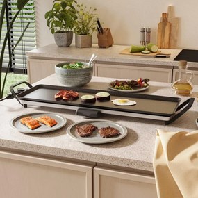 Grătar teppanyaki Swiss Haus Basel Premium SH-TP70, 1800 W, 70 × 23 cm, acoperire ceramică, termostat, tavă pentru grăsime, fără BPA și PFAS, negru