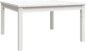 vidaXL Măsuță de grădină, alb, 82,5x82,5x45 cm, lemn masiv de pin