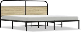 vidaXL Cadru de pat metalic fără saltea, stejar sonoma, 183x213 cm