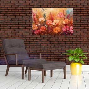 Tablou - Flori de pajiște, pictură (90x60 cm)