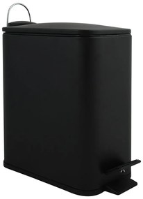 Coș de gunoi negru mat cu pedală din oțel 5 l Erik – Spirella