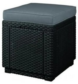 Scaun cub, culoare grafit, cu pernă gri deschis