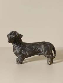 Decorațiune câine Teckel din aluminiu, H15 cm