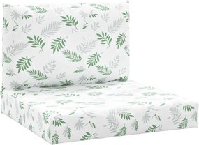 vidaXL Perne pentru paleți, 2 buc., model de frunze, țesătură oxford