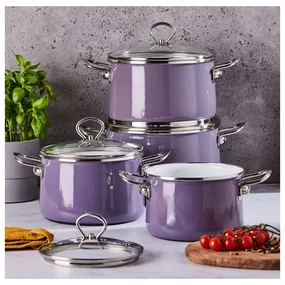 Set oale Izydor Mov, emailate, 8 piese, cu inductie