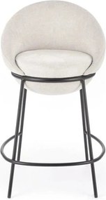Scaun bar H118, bej deschis/negru, stofa clasica/otel, 53x57x90 cm