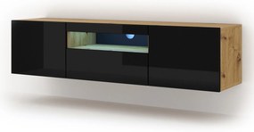 Masă TV/Dulap Aurora (Stejar artisan + Negru). 1057685