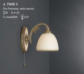 Aplica de perete din alama 1 brat design italian 7105