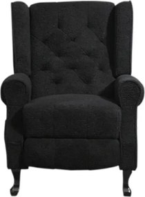 RESIGIALT- Fotoliu Masaj, Incalzire, telecomanda, rabatabil, suport picioare extensibil, textil, Negru