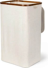 Coș de rufe crem din material textil Bamboo/Linen – Bigso