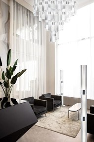 Lampadar modern design Art Deco realizata manual LA LOLLO silver