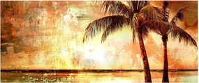 Tablou - Palmieri pe plajă (120x50 cm)
