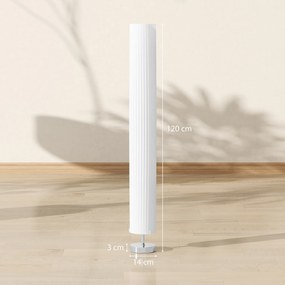 HOMCOM Lampă lampadaire coloană pe picior modernă lumină tamizată 40 W 14L x 14l x 120H cm oțel inoxidabil alb | Aosom Romania