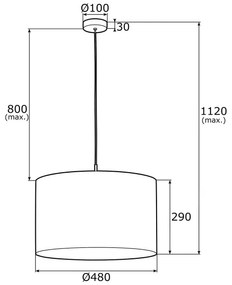Lustră pe cablu Argon 4285 KASER 1xE27/15W/230V gri/albă/alămie