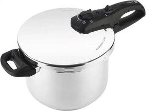 Set de 2 oale sub presiune Fagor Duo 4+6 L, 22 cm, 60/100 kPa, marcaj interior, fund IMPAKSTEEL, 5 sisteme de protecție, compatibile cu plitele cu inducție, culoare argintie
