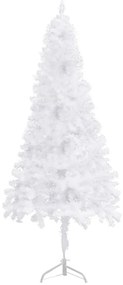 Brad de Craciun artificial, de colt, alb, 240 cm, PVC 1, Alb, 240 cm