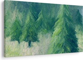 Tablou - Conifere pictate (90x60 cm)