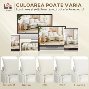 Set Canapea 3 Locuri, HOMCOM, Leathaire, 212x125x84cm, Crem | Aosom Romania