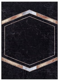 MIRO 52025.802 covor lavabil Marmură, geometric anti-alunecare - negru