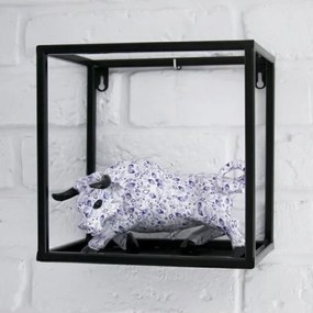 Poliță de perete neagră 20x20 cm