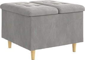 vidaXL Ottomană de depozitare Gri deschis 60 x 60 x 45 cm Catifea