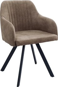 Scaun design industrial vintage cu tapiterie din microfibra, Lucca, gri taupe A-38309 VC