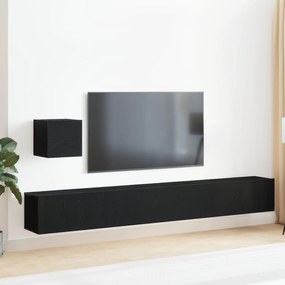 vidaXL Set comodă TV 4 pcs Stejar negru 80 x 30 x 30 cm Lemn compozit