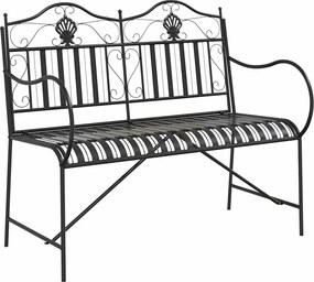 vidaXL Bancă de grădină Negru 103,5 x 59 x 89 cm Oțel